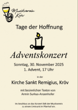 Adventskonzert 2025 "Tage der Hoffnung" am 30.11.25 in Kröv