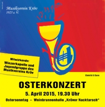 Plakat zum Osterkonzert am 5. April 2015 um 19.30 Uhr in der Weinbrunnenhalle Kröv