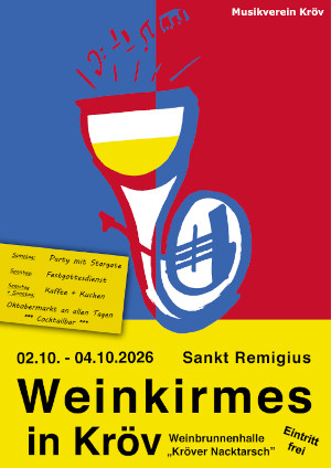 Weinkirmes in Kröv vom 2. bis 4. Oktober 2026 in und um die Weinbrunnenhalle mit Stargate
